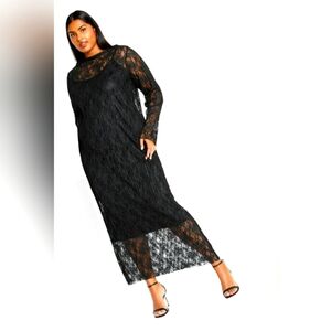 Black Sheath Maxi Dress (Plus)